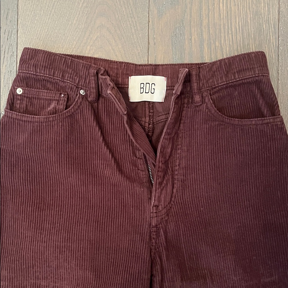 BDG Women’s Size 26 High-Waisted Wide-Leg Corduroy Brown Pants - Picture 4 of 5
